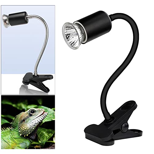 Homyl Lâmpada de aquecimento de répteis, refletor térmico de répteis de aquário, suporte e alimentad