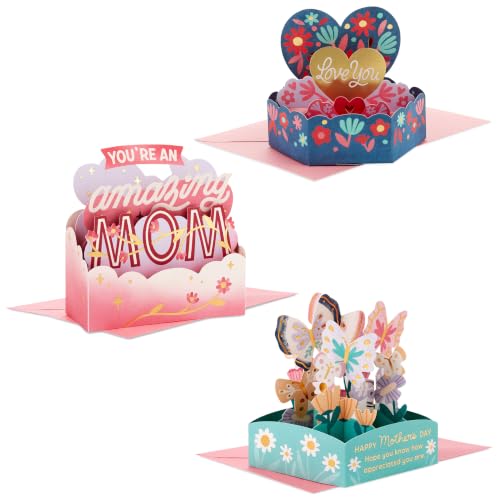Hallmark Paper Wonder Mother's Day Pop Up Cards, Mini 3-Pack (Amazing Mom)