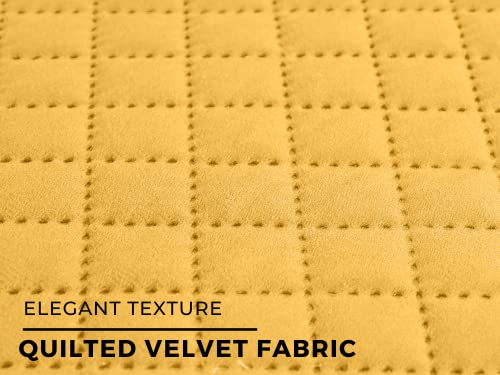 Image of Fashion Throw Quilt-Fully Covered 5 Seater Anti-Slip Quilted Sofa Covers for Living Room Sofa Slipcovers Furniture Cover Home Decor Yellow
