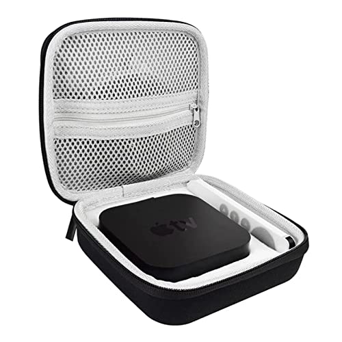 HONGC Hard Case for 2021 Apple TV 4K,Travel Bag for 2021 Apple TV 4K (32GB / 64GB) & 2021 Apple TV Siri Remote (Black)