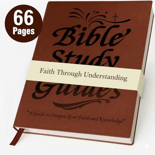 66-Page Bible Study Guide & Devotional Journal - PU Leather...