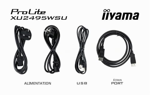 Ecran iiyama Prolite XU2495WSU-B7, 24.1" Ultra Mince, IPS, 1920x1200, 4ms, 300cd/m², 1000:1, 1xHDMI, 1xDisplayPort, USB HUB (3x3.2; 1xC 15W), Haut-parleurs, VESA, i-Style Colour