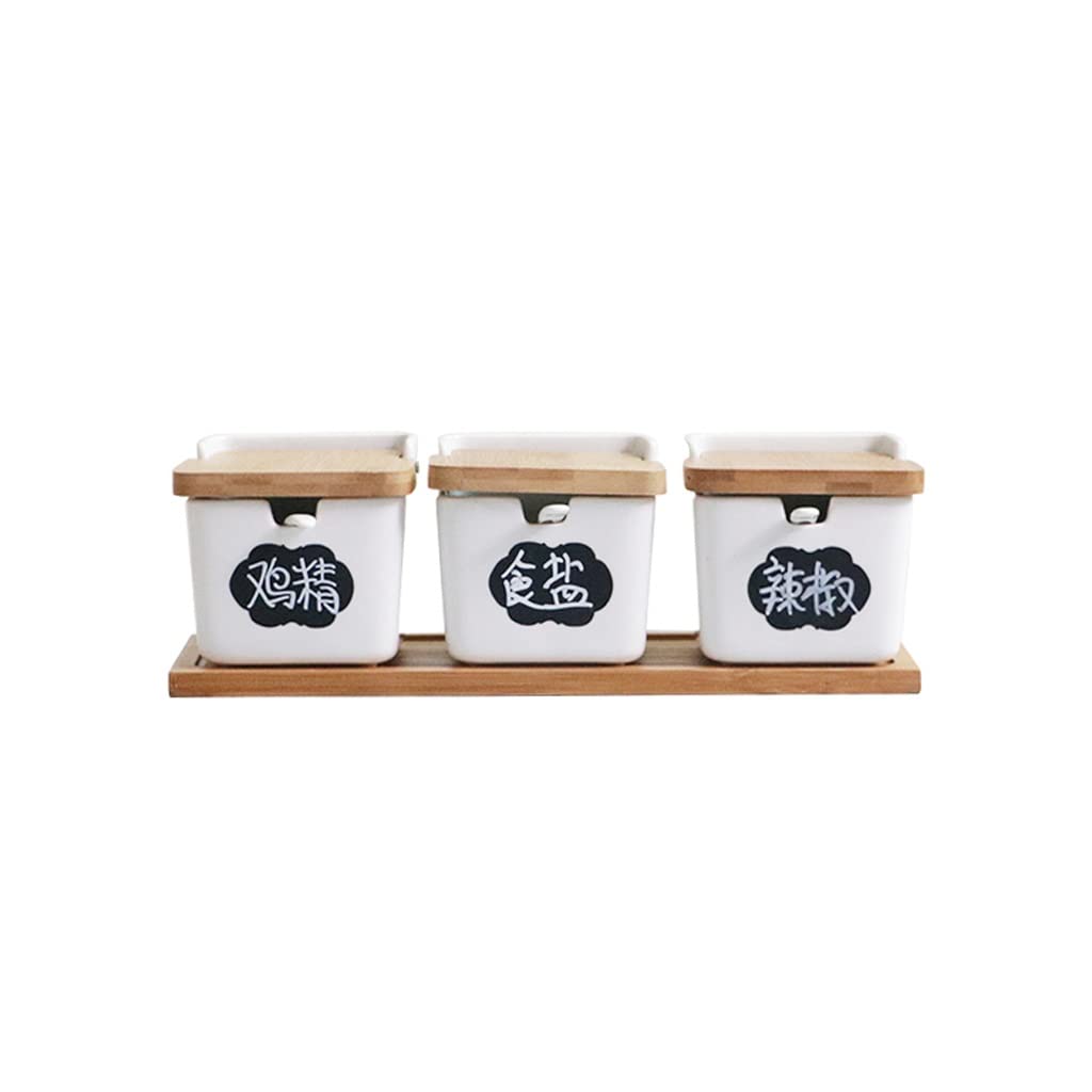 Pots à épices en verre, Boîte d'assaisonnement en céramique à clapet de cuisine japonaise, pot d'assaisonnement, huile, sel, sucre, pot de piment, bouteille d'assaisonnement, ensemble de pots d'assais