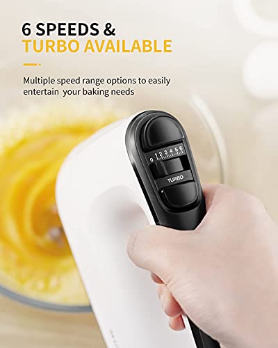 SHARDOR Handmixer Elektrisch Handrührgerät 6 Stufen Plus Turbo Kein Spritzen Mixer Handrührer mit Aufbewahrungskiste,5… – Bild 3