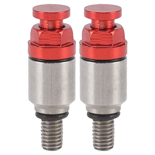 Gabelentlüftungsventil, hochfeste professionelle Gabelentlüftungsventile 2 Stück Aluminiumlegierung M5x0,8 für Motorräder(rot)