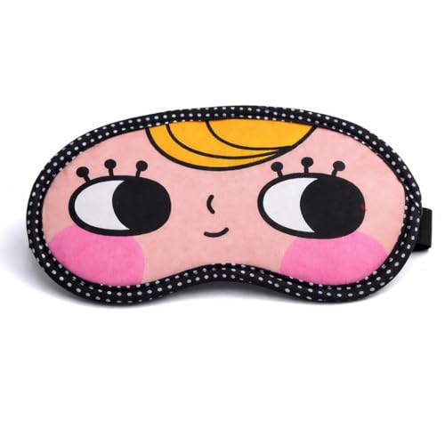 Image of Jenna Super Soft Sleeping Mask Blind Fold for Comfortable Sleep Travelling Sleep Mask Pad for women Eye Mask (YellowHairHappy Gel)
