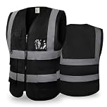 CCSOVO Hi Vis Vests for Women Men High Visibility Reflective Safety Vests Breathable With Pocket Zipper for Build Oudoor Work Meet ANSI/ISEA Standard