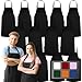 GREEN LIFESTYLE 12 Pack Bib Apron No Pocket - Unisex Black Apron Bulk Machine Washable for Kitchen Crafting BBQ Drawing Outdoors (Black)