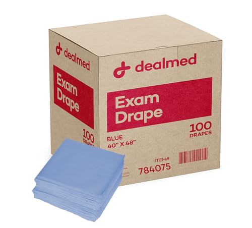 Image of Dealmed Drape Sheets - 100 Count of 2-Ply Drape Sheets, Blue Material, Perfect for Hospitals, Medical Facilities, and Physicians' Offices, 40 inch x 48 inch