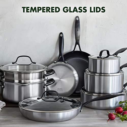 GreenPan-Venice-Pro-Noir-Tri-Ply-Stainless-Steel-Healthy-Ceramic-Nonstick-13-Piece-Cookware-Pots-and-Pans-Set-Matte-Black-Handle-PFAS-Free-Multi-Clad-Induction-Dishwasher-Safe-Oven-Safe-Silver GreenPan Venice Pro Noir Tri Ply Stainless Steel Healthy Ceramic Nonstick 13 Piece Cookware Pots and Pans Set Matte Black Handle PFAS Free Multi Clad Induction Dishwasher Safe Oven Safe Silver