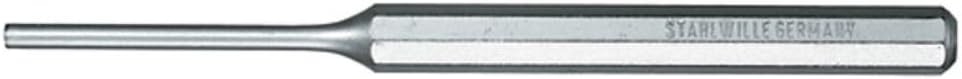 Stahlwille 70071152 Parallel Pin Punch, 2 mm Wide Tip, 115 mm Long, Octagonal Shank, Chrome Vanadium Steel, Lacquered Silver, for Removal of Metal Pins from a Hole, Made in Germany