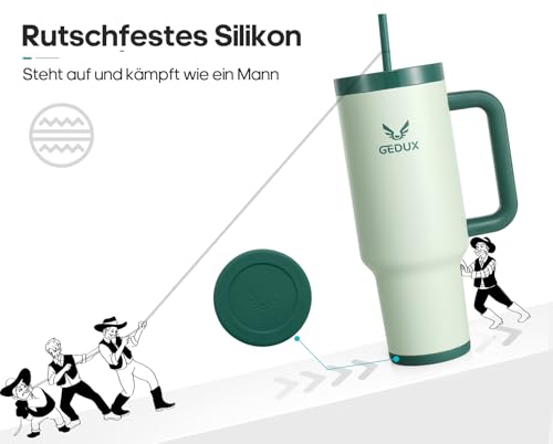 Image of Drinking Bottle with Straw, 1.2 L, Thermal Mug, Cools for 11 Hours, 48 Hours Ice-Cooled, Dishwasher Safe, Thermos Flask, BPA-Free, Coffee Mug To Go
