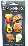 Fries, Pizza, Avocado, Hamburger, Taco & Fried Egg - Fun Food Magnets by U Brands