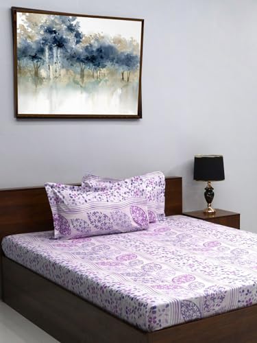 Bombay Dyeing Queen Sheet Set, 100% Pure Cotton, 144 Thread Count, Queen Size Bedsheet with 2 Pillow Covers, Super Soft, Florentine Bedsheets Collection (Sage Pink) (B0D3QC7DC1) Amazon Price History, Amazon Price Tracker