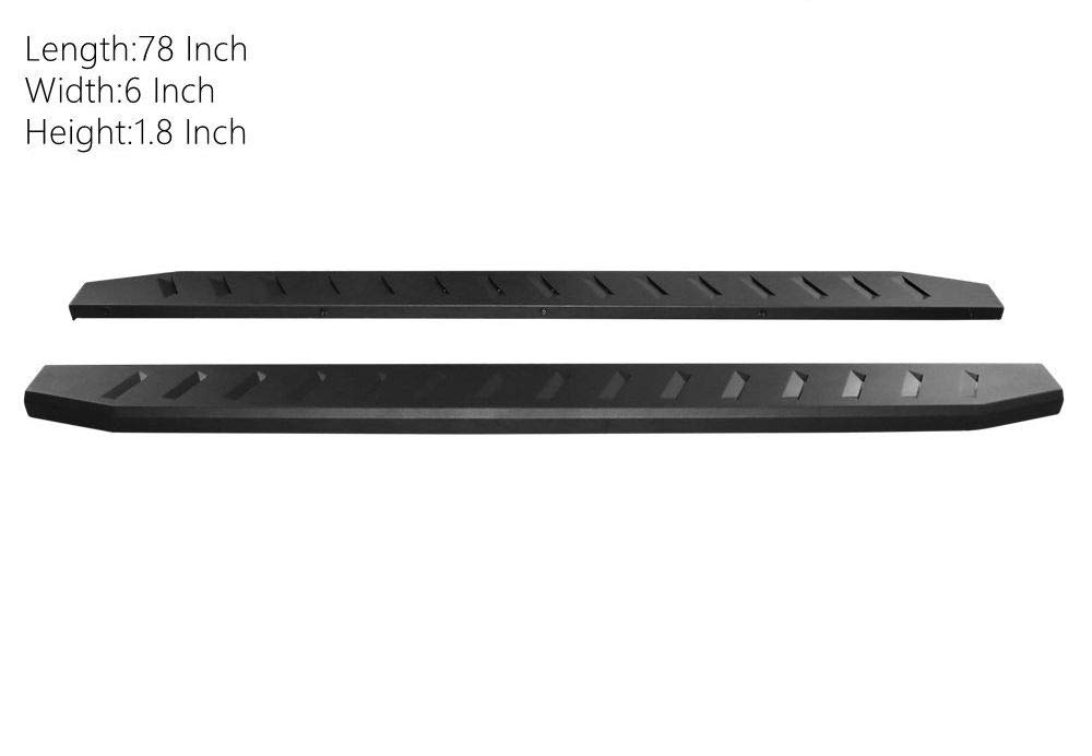 Ziruiautopart 6 inch Black Running Boards Compatible for 2020-2024 Chevy Silverado/Gmc Sierra 1500 2500HD 3500HD Double Cab Extended Cab Side Step Nerf Bar