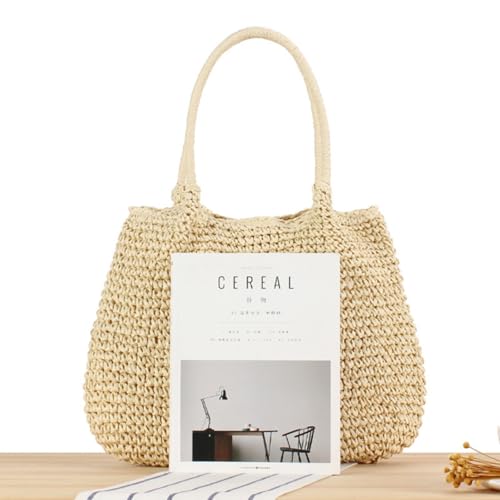 Bolso Tote de Paja para Mujer, Grande, Tejido miniatura 3