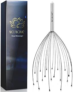 NICEMOVIC Head Massager Scalp Massage Scratcher with 20 Fingers Head Scratcher for Deep Relaxation, Hair Stimulation and Body Stress Relax (Random Colors)