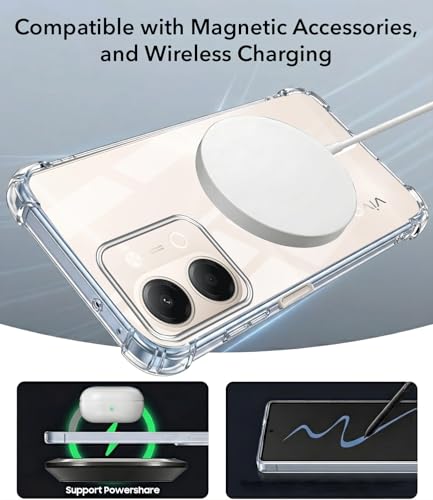 Image of Jkobi Shockproof Crystal-Clear Back Cover for Vivo Y11 | Vivo Y21 5G (Magsafe Wireless Support | Drop & Camera Protection | Hard Polycarbonate)