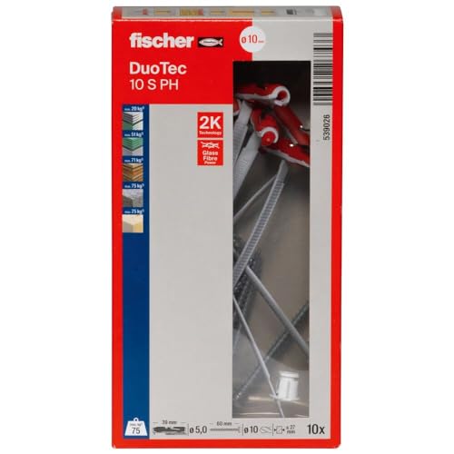 fischer DUOTEC 10 S PH, Kippdübel mit Panheadschraube, 2-Komponenten-Dübel,...