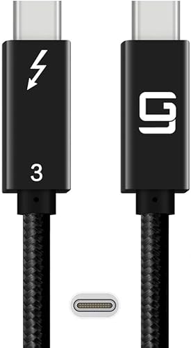 Cable Thunderbolt 3 USB C a C súper velocidad, transferencia de datos de 40 Gbps y salida de video 4K, cable de carga rápida tipo C a C, cable de