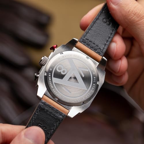 Image of AVI-8 Men's 43mm Hawker Hunter Atlas Dual Time Chronograph Watch with Leather Strap AV-4100