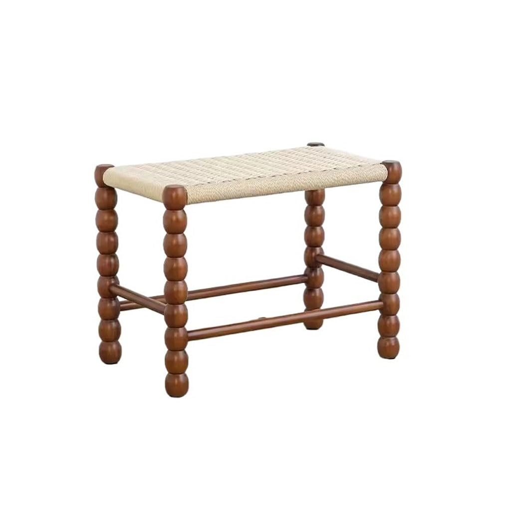 Tabouret à langer créatif en bois massif au design tressé haut de gamme