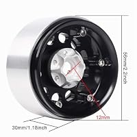 INJORA 4PCS 1,9 Beadlock Felgen Metall Räder Felge Set für 1:10 RC Rock Crawler Axial SCX10 pro SCX10 II III TRX4 D90 VS4-10 Redcat Gen 8 7 Pro Enduro – Ansicht 3