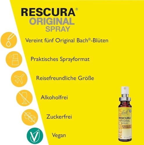 Original Bach RESCURA Spray alkoholfrei: (ehemals Rescue) Bachblüten-Mischung, 20ml