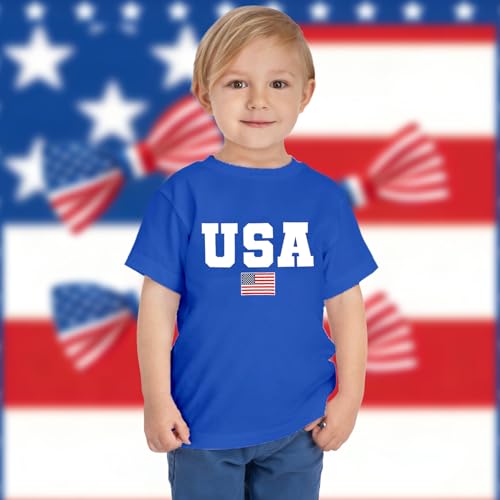 Image of 4th of July Shirts Toddler Boys Girls American Flag USA T-Shirt Kids Patriotic Tee Tops