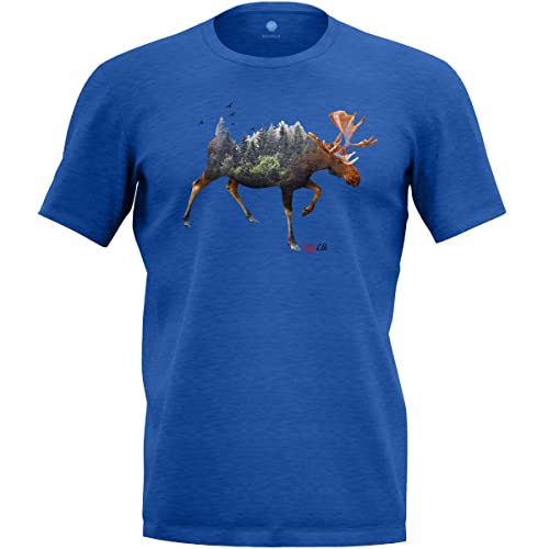 Redelk - T-Shirt Uomo Manica Corta con Stampa Davanti Jan Elk - Blu-M