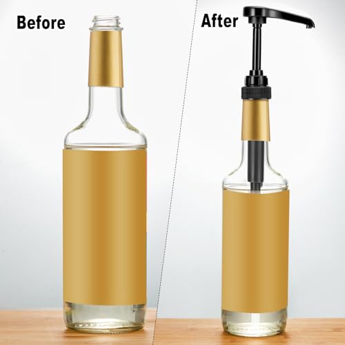 Image of Kigley 6 Pieces Coffee Syrup Pump Dispenser with Tip Cover Fits 750ml /25.4oz Bottles, Skinny Syrup Pump for Coffee Flavoring, Creamers, Caramel, Beverages, Dinning Cafe Bar Drinking Mixes(Black)