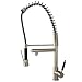 VCCUCINE Best Modern Commercial Brushed Nickel Stainless Steel Single Lever Pull Out Sprayer Kitchen Faucet, High Arch Spring Pull Down Kitchen Sink Faucet