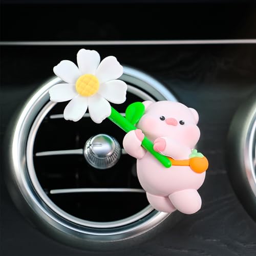 Car Air Freshener Vent Clips, Cute Animal Shape Air Fresheners for Car Interior Accessories, Adjustable Fragrance Vent Clip for Air Vent, Gift Ideas（Pig）