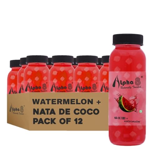 Image of ALPHA 8 Natural Energizer & Immunity Booster, Healthy Juice, Real Natural Taste Watermelon (Pack of 12-2400 ml)