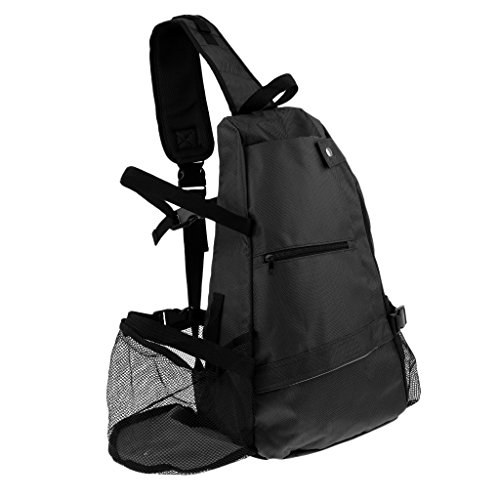 SaniMomo Yoga Mat Carrier Sling Backpack Crossbody Sports Bag For Women Men Hiking Travel - Black