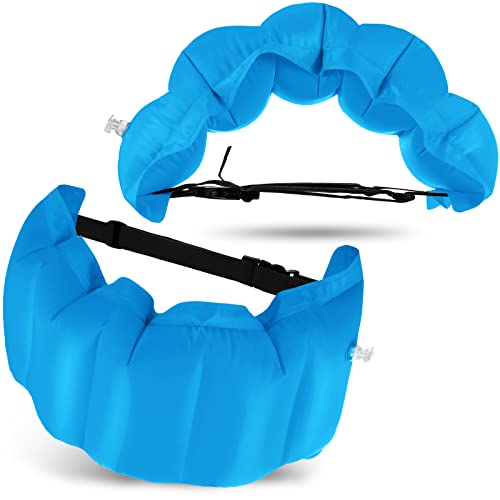 2 Pcs Inflatable Swim Belt Pool Flotation Belt Portable Waist Flotation Belt For Adults Adjustable Floating Belt Swimming Training Aid Waist Belt With Buckle And Rope For Swimming (Blue) #TOP15