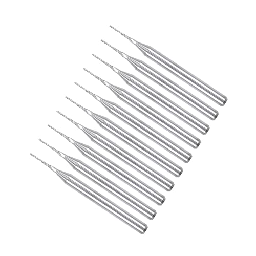 Image of Carbide End Mill Engraving Milling Bits, 0.5mm Bit Dia. 1 /8 inch Shank, CNC Cutting Router Bits Tool - (Applications: for PCB Machine), 10-Pieces