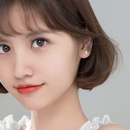 Cute Cat Stud Earrings S925 Sterling Silver Minimalist Lovely Pet Animal Tiny Cartilage Earring Ear Studs Piercing Hypoallergenic Jewelry Gifts for Women Girls3