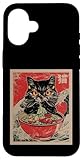 anime cat ramen japanese funny noodles aesthetic kawaii cat custodia per iphone 16