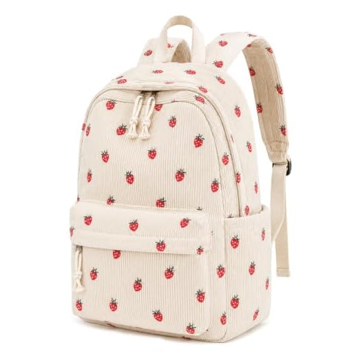 YUANCE School Backpack for Teen Girls Backpacks Corduroy School Bags, Lightweight Women Laptop Bag Travel Backpack for Elementary Middle High University