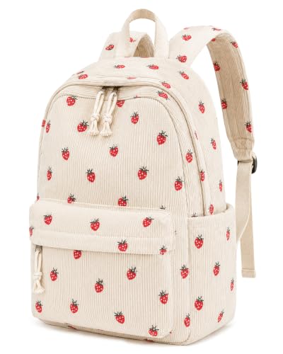 YUANCE School Backpack for Teen Girls Backpacks Corduroy School Bags, Lightweight Women Laptop Bag Travel Backpack for Elementary Middle High University