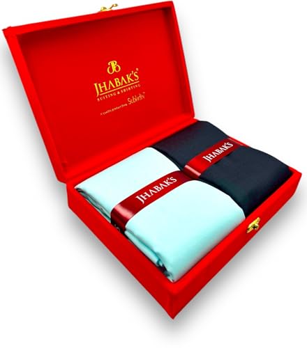 Image of JHABAK'S Unstitched Cotton Blend Solid Shirt & Trouser Fabric - 2.25 m Shirt Cloth - 1.20 m Pant Piece