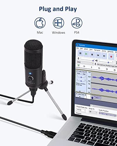 Piy Painting Usb Microphone, 192Khz/24Bit Condenser Studio Mic Recording Microphone Plug&Play Compatible With Pc Laptop Computer Microphone For Podcasting Gaming Streaming V2.4 #TOP2