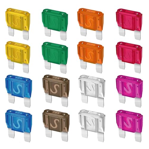 Gebildet 16Pcs Blade Fuses Maxi APX Replacement Fuses 20A, 30A, 40A, 50A, 60A, 70A, 80A, 100A for Cars Trucks RVs Boats Automotives Vehicle Campers SUV