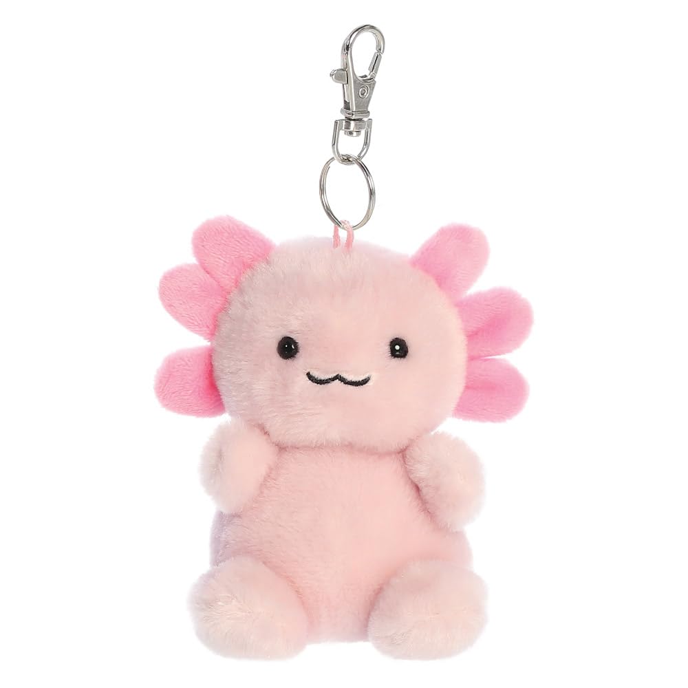 AURORA 34049, Palm Pals Ax Axolotl Clip-On, 10cm, Soft Toy, Pink