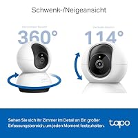 Tapo TP-Link C220 360°-WLAN-Überwachungskamera für den Innenbereich, 2K 4MP, IR Nachtsicht, Bewegungserkennung, Zwei-Wege-Audio, kompatibel mit Alexa und Google Assistant, für Babys/Haustiere – Ansicht 5
