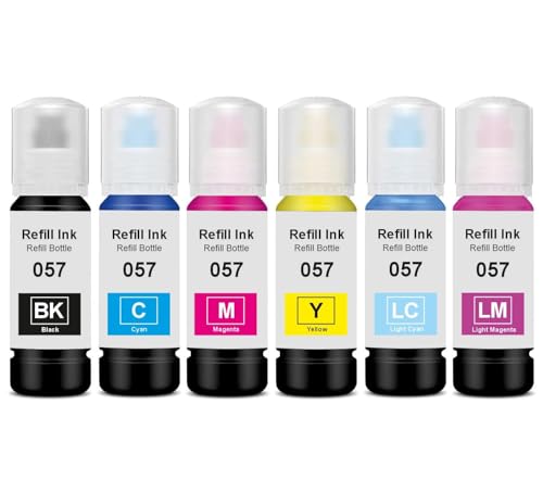 Image of ANG 057 Refill Ink Suitable for L8050, L18050, L8150W Printers (Black Cyan Magenta Yellow Light Cyan Light Magenta)