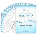Ebanel 15 Pack Collagen Peptide Hydrating Face Masks, Instant Brightening Firming Anti Aging Face Sheet Masks, Moisturizing Spa Facial Mask Skincare with Hyaluronic Acid, Vitamin C, Chamomile, Aloe