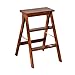 KUYT Drewniane Składane Drabiny Stołek Przenośny Stojak Na Kwiaty Z Drewna Wielofunkcyjne Krzesła Schodowe Kuchenne Kroku Stołek Wielofunkcyjny/Brązowy