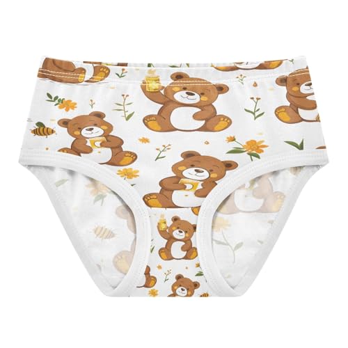 senya Girl's Underwear Comfort Cotton Panties Briefs Toddler Undies Cute Teddy Bear